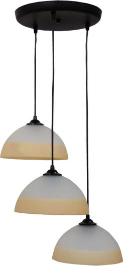 Κρεμαστό Φωτιστικό Heronia Vintage Τρίφωτο Καμπάνα με Ντουί E27 Μπεζ