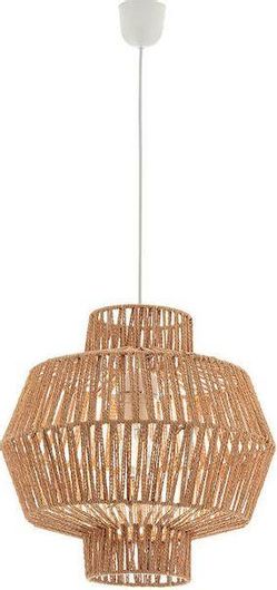Viokef Felis Bamboo Κρεμαστό Φωτιστικό Καφέ με Σχοινί για Ντουί E27 40x40εκ.