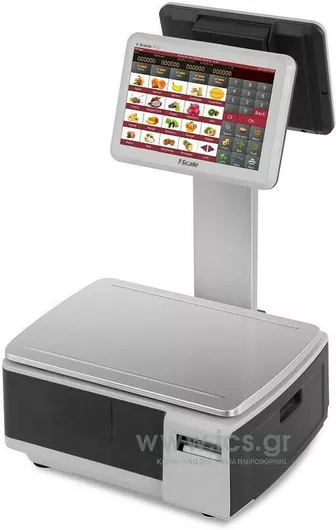 ICS PA-10e Retail Electronic Scale with Stand and Label Printing Capability, 30kg Weighing Capacity, 10g Division