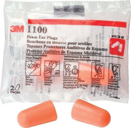 Ωτοασπίδες 3M 1100 Μιας Χρήσης 2τμχ Πορτοκαλί