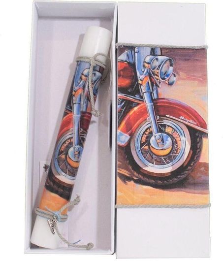 Πασχαλινή Λαμπάδα σε Κουτί Δώρου Μηχανές Στρογγυλό Τυχαία Επιλογή Σχεδίου