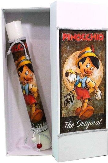 Πασχαλινή Λαμπάδα Παιδικοί Ήρωες σε Ζωγραφιστό Κουτί Δώρου Στρογγυλό Τυχαία Επιλογή Σχεδίου