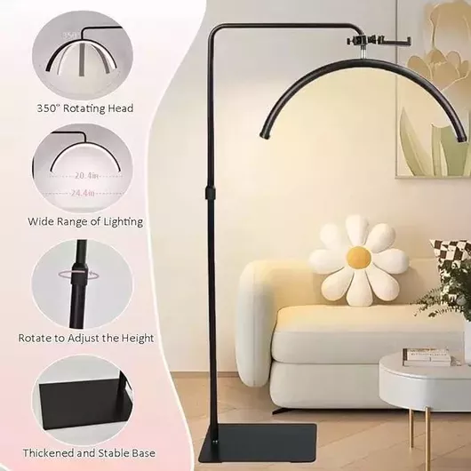 Επιδαπέδιο Φωτιστικό Led 36W Half Moon με Τηλεκοντρόλ HD-M6X Μαύρο