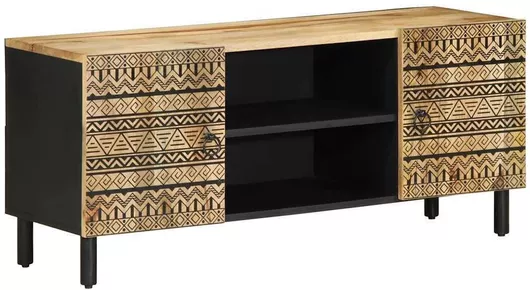 Έπιπλο Τηλεόρασης Μασίφ Ξύλο Μ105xΠ33.5xΥ46cm Μαύρο