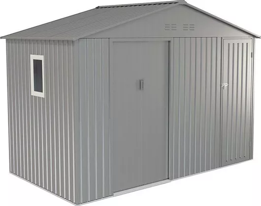 Αποθήκη Κήπου Μεταλλική Γαλβανιζέ Bing με Διπλή Πόρτα & Αεραγωγό Μ3.41xΠ1.91xΥ2.09m Γκρι
