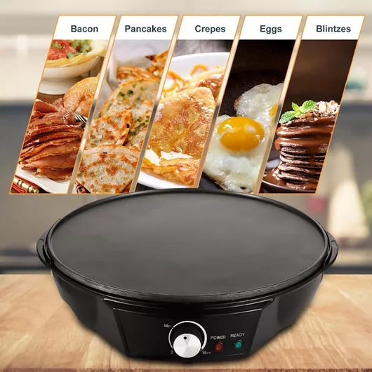 Κρεπιέρα Ηλεκτρικη Συσκευη Pancakes Αυγα 1200w Mixdor Mx 1002 Μαύρο