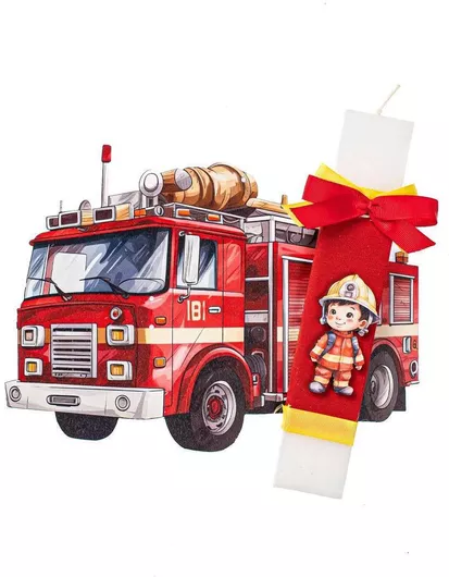 Πασχαλινή Λαμπάδα Χειροποίητη Πλακέ 25cm. Μπεζ