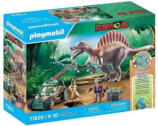 Playmobil Dinos Επίθεση Σπινόσαυρου Στο Εξερευνιτικό Όχημα για 4-10 ετών