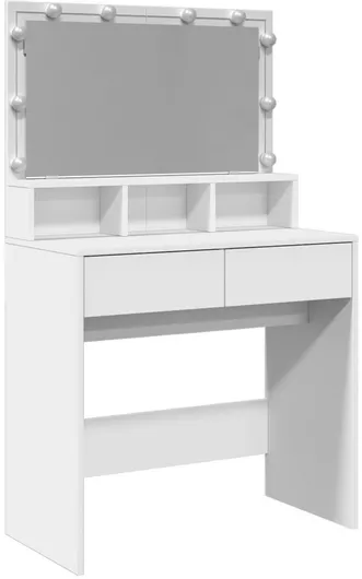 Τουαλέτα Κρεβατοκάμαρας Ξύλινη με Καθρέπτη 80x41x144.5cm Λευκό