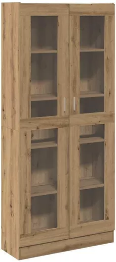 Βιτρίνα Σαλονιού Επιδαπέδια από Μοριοσανίδα με Τζάμι 82.5x30.5x185cm Καφέ