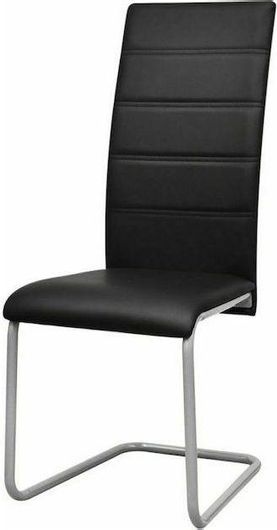 Καρέκλες Τραπεζαρίας Πρόβολος με Υφασμάτινη Επένδυση Μαύρο 6τμχ 45x58.5x97cm