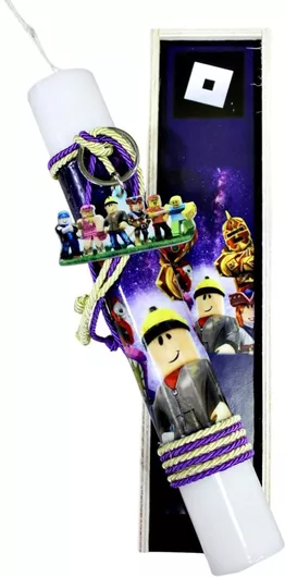 Πασχαλινή Λαμπάδα Χειροποίητη Στρογγυλή 28cm.