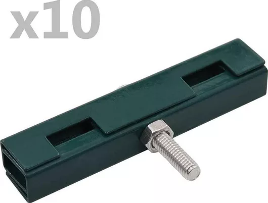 Σετ Συνδέσμων vidaXL U Πράσινο για Πάνελ Περίφραξης 10τμχ Γαλβανιζέ