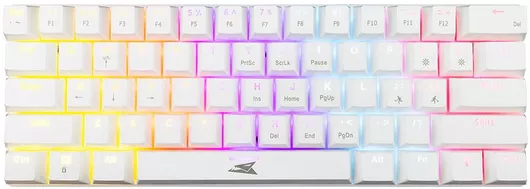 Baracuda Dolphin Gaming Μηχανικό Πληκτρολόγιο 60% με Custom Red διακόπτες & RGB φωτισμό Αγγλικό USΛευκό