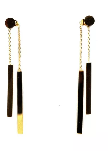 Σκουλαρίκι Poco Loco ΚρεμαστάΑτσάλι Επιχρυσωμένα