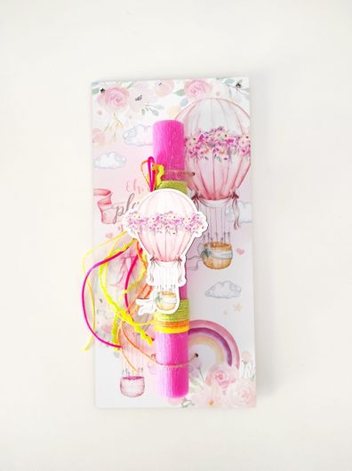 Πασχαλινή Λαμπάδα Melia με Στολίδι Χειροποίητη Ροζ