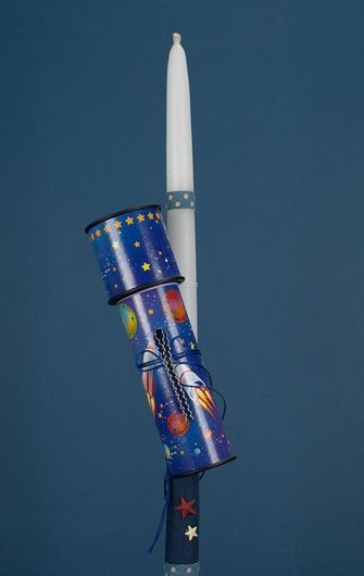 Πασχαλινή Λαμπάδα Στρογγυλή με Καλειδοσκόπιο Μπλε