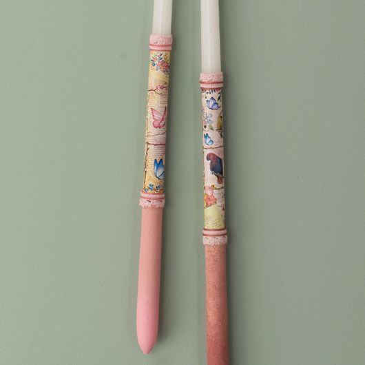 Πασχαλινή Λαμπάδα Χειροποίητη Πεταλούδα Πουλί Πολύχρωμο