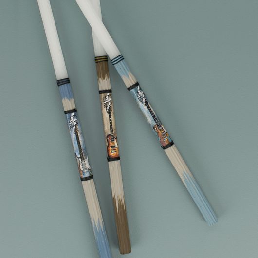 Πασχαλινή Λαμπάδα Χειροποίητη Κιθάρες Πολύχρωμο