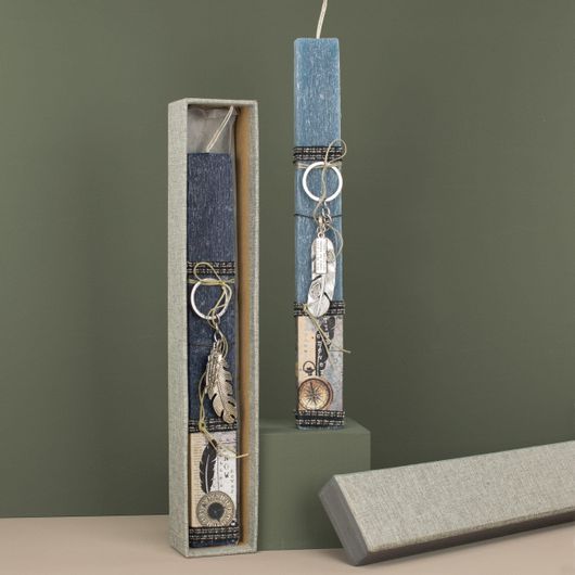 Πασχαλινή Λαμπάδα Χειροποίητη Πλακέ Μπρελόκ Φτερό Πολύχρωμο