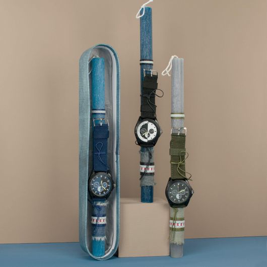 Πασχαλινή Λαμπάδα Χειροποίητη Ρολόι Ανδρικό Πολύχρωμο