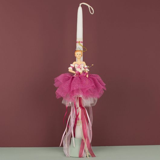 Πασχαλινή Λαμπάδα Χειροποίητη Πριγκίπισσα Τούλια Πολύχρωμο