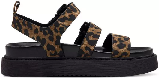 Tamaris Δερμάτινα Γυναικεία Σανδάλια Flatforms Leopard