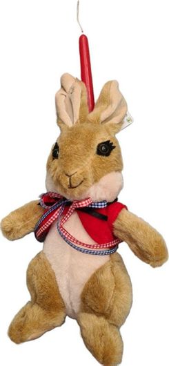 Πασχαλινή Λαμπάδα Στρογγυλή Λούτρινο Peter Rabbit 35cm Κόκκινο