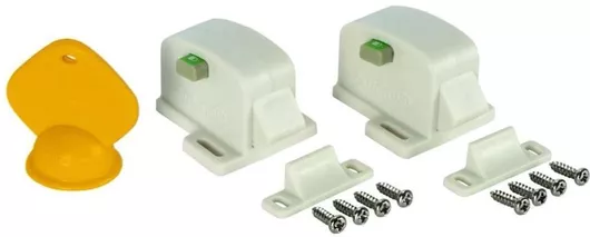 Προστατευτικά για Ντουλάπια & Συρτάρια με Μαγνήτη από Πλαστικό Λευκό 2τμχ