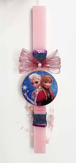 Πασχαλινή Λαμπάδα Χειροποίητη Πλακέ 29cm Disney Ροζ