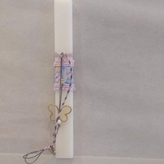 Πασχαλινή Λαμπάδα με Κολιέ Μπεζ