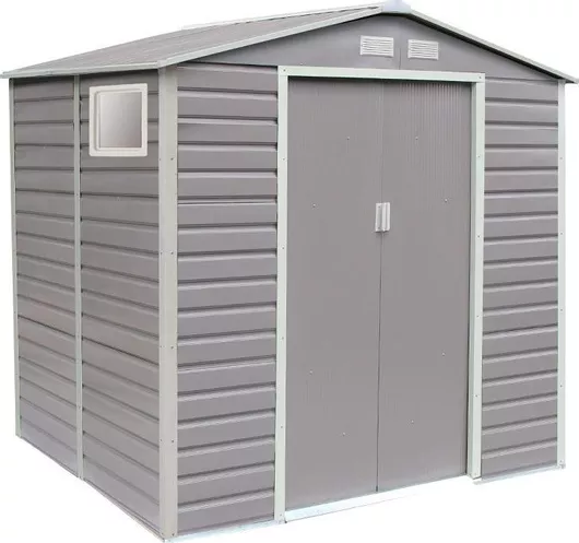 Αποθήκη Κήπου Μεταλλική Γαλβανιζέ Evan Plus με Διπλή Πόρτα & Αεραγωγό Μ2.13xΠ1.91xΥ2.11m Γκρι