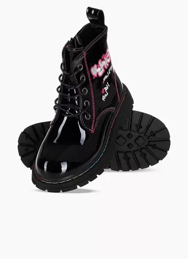 The Shoemart Παιδικά Αρβυλάκια από Λουστρίνι Μαύρο