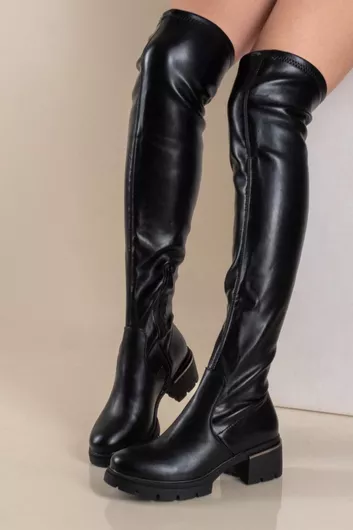 The Shoemart Γυναικείες Μπότες Πάνω από το Γόνατο Μαύρο