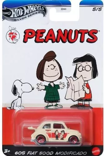 Αυτοκινητάκι Hot Wheels Silver Series Peanuts 75 Years 60s Fiat 500d Modificado για 3+ Ετών
