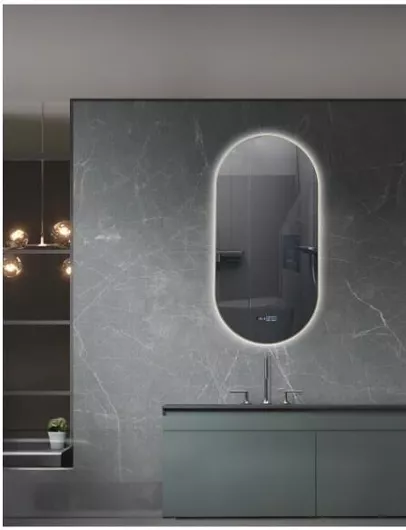 Καθρέπτης Μπάνιου Sparke Οβάλ Led Αφής από Μέταλλο 50x80cm Χρυσός