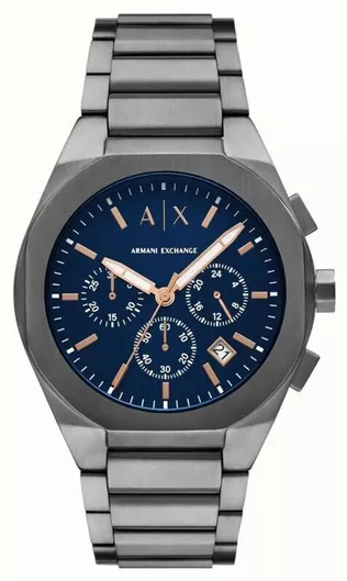 Ανδρικό Ρολόι Armani Exchange Χρονογράφος Μπαταρίας με Γκρι Μεταλλικό Μπρασελέ