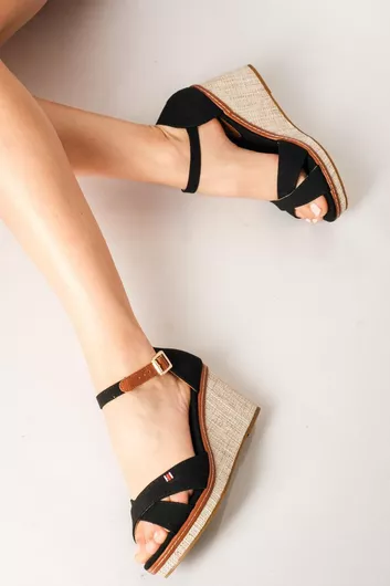 Πλατφόρμες Εσπαντρίγιες Χιαστί Φάσα Μαύρο