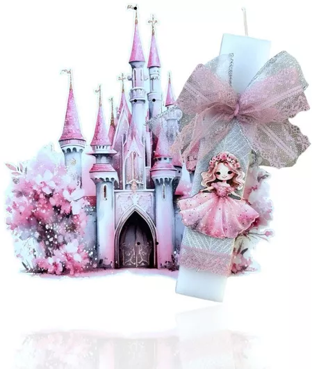 Χειροποίητη Παιδική Λαμπάδα Feeling Wood Lt2024049 Flower Διαστάσεις Ποσότητα Χρώμα