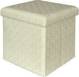 Σκαμπό - Πουφ General Trade 639715 με Αποθηκευτικό Χώρο PU Μπεζ Ψάθα 38x38x37cm