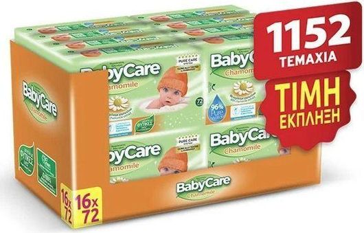 Μωρομάντηλα Babycare Chamomile Pure Water 16x72τμχ