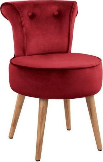 Σκαμπό Σαλονιού HomeMarkt με Πλάτη Επενδυμένο με Βελούδο Guillem Κόκκινο 44.5x50x70cm