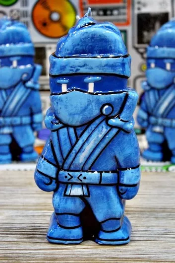 Πασχαλινή Λαμπάδα Ninja 3d Σταμπ Γαλάζιο 21,5 X 10,5cm