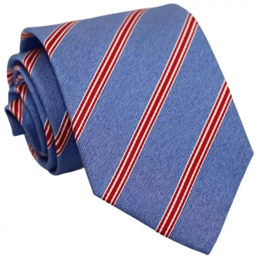 Μεταξωτή Γραβάτα Erika Μπλε Κόκκινο Ρίγες 8εκ