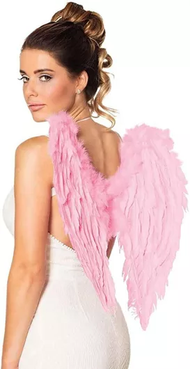 Folded Pink Angel Wings - Costume Accessory Single Piece