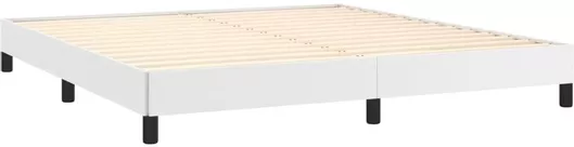 Κρεβάτι King Size Επενδυμένο με Δερματίνη με Στρώμα & Τάβλες για Στρώμα 180x200cm Λευκό