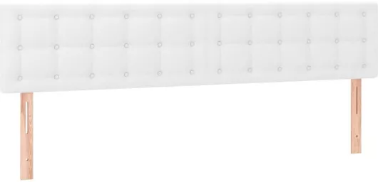 Κρεβάτι King Size Επενδυμένο με Δερματίνη με Στρώμα & Τάβλες για Στρώμα 180x200cm Λευκό