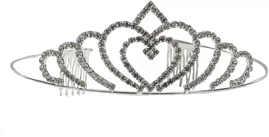 Νυφική Τιάρα Κορώνα Με Strass 78567-3 Ασημί