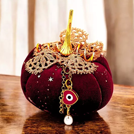 Velvet Hanging Pumpkin Evil Eye 7dis120 Table Decor