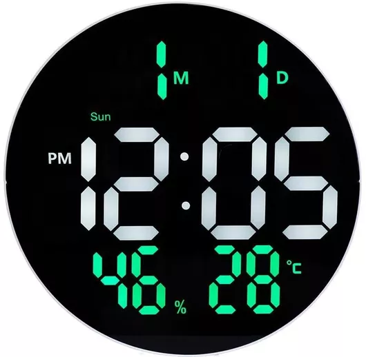 Ρολόι Τοίχου Ψηφιακό Μαύρο